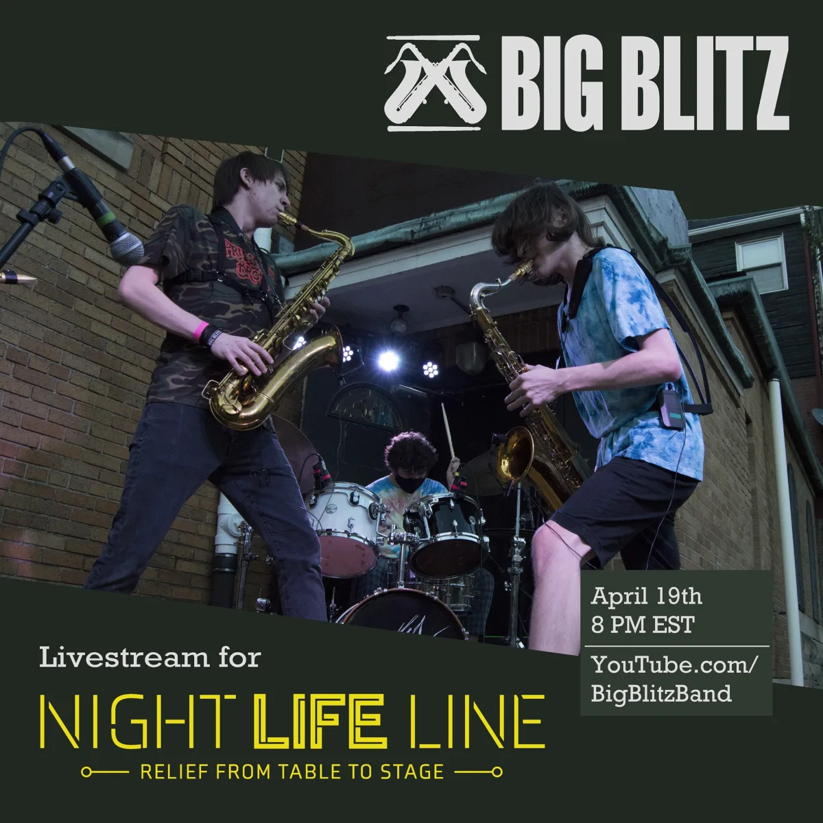 BIG BLITZ Livestream benefit for Night Life Line @ Online