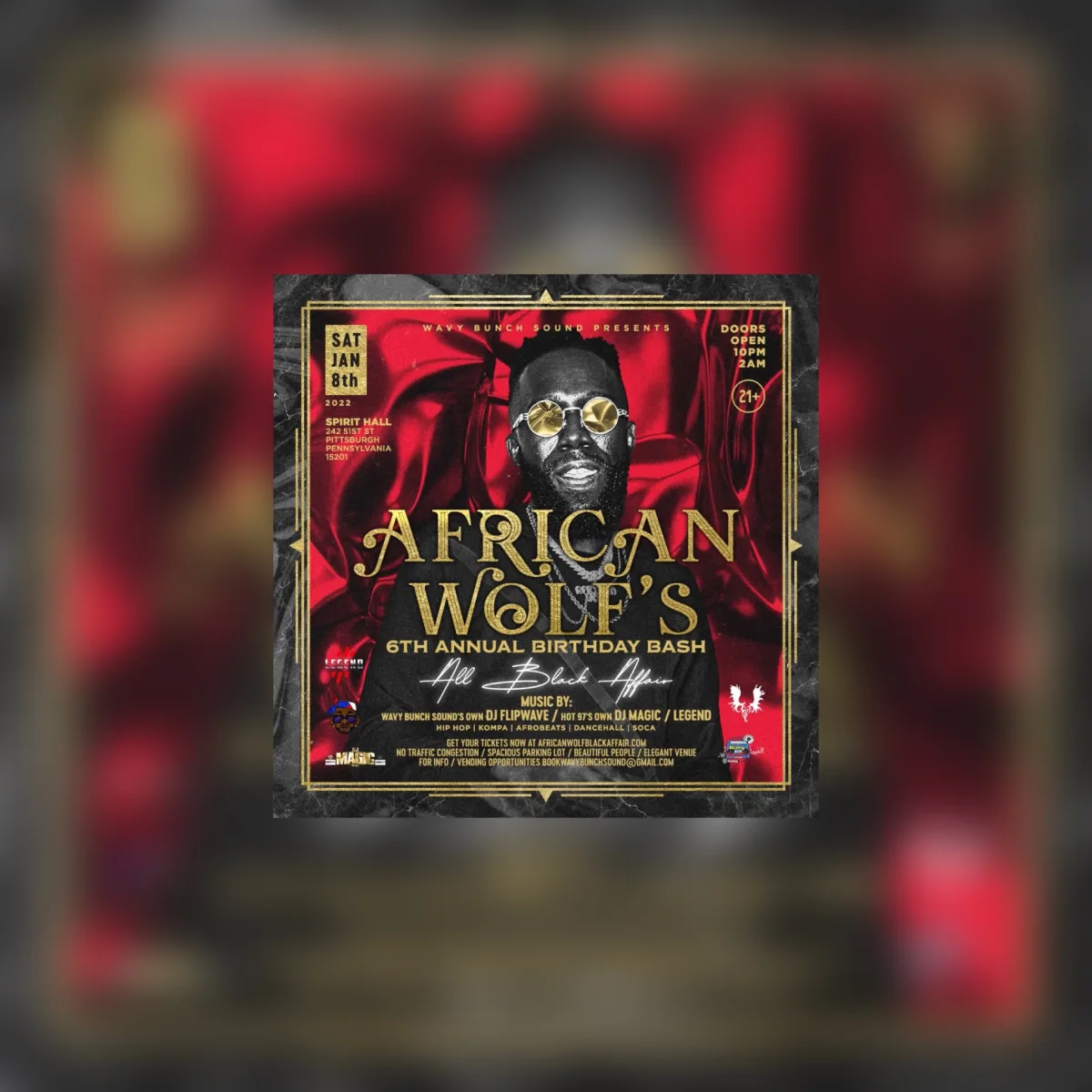 African Wolf's 6th Annual Capricorn Birthday Bash: All Black Affair @ Spirit