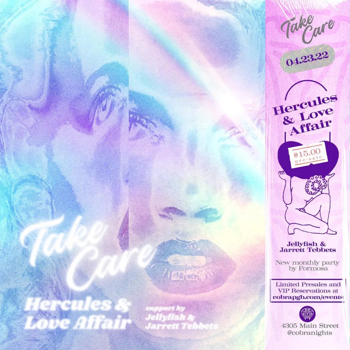 Take Care presents Hercules & Love Affair with Jellyfish & Jarrett Tebbets @ Cobra