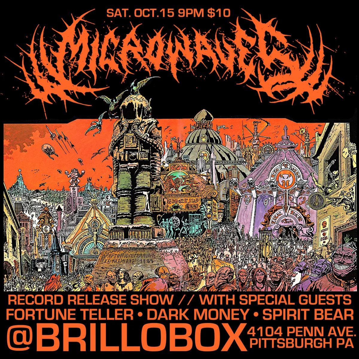 MICROWAVES record release w/Fortune Teller, Dark Money & Spirit Bear @ Brillobox