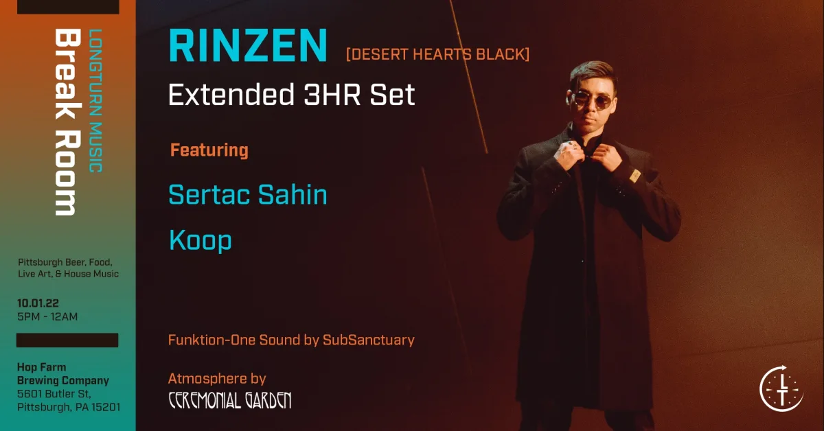Longturn Presents: Break Room w/ Rinzen @ Hop Farm Brewing Company