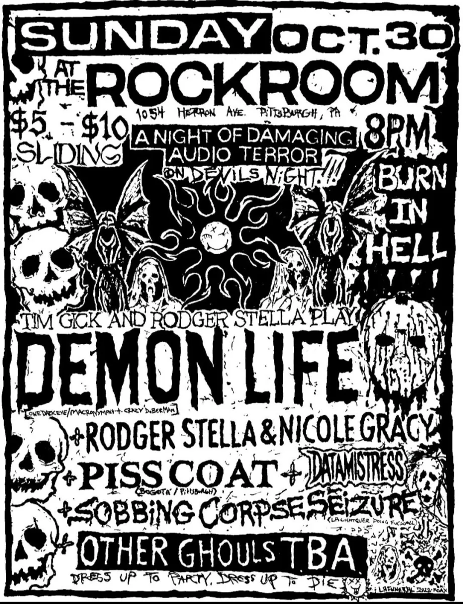 RODGER STELLA & TIM GICK play DEMON LIFE, RODGER STELLA & NICOLE GRACY, DATAMISTRESS, S.C.S., P.C. @ Rock Room