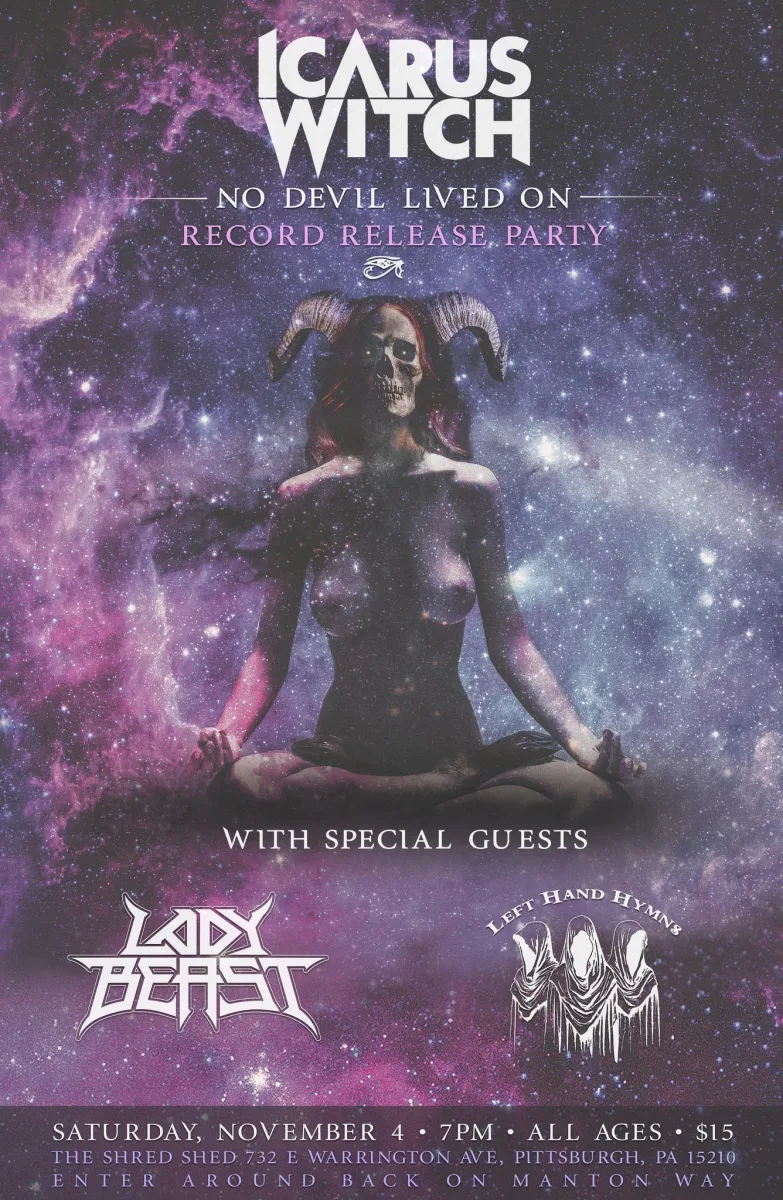 Icarus Witch Album Release Party with Lady Beast & Left Hand Hymns @ Shred Shed