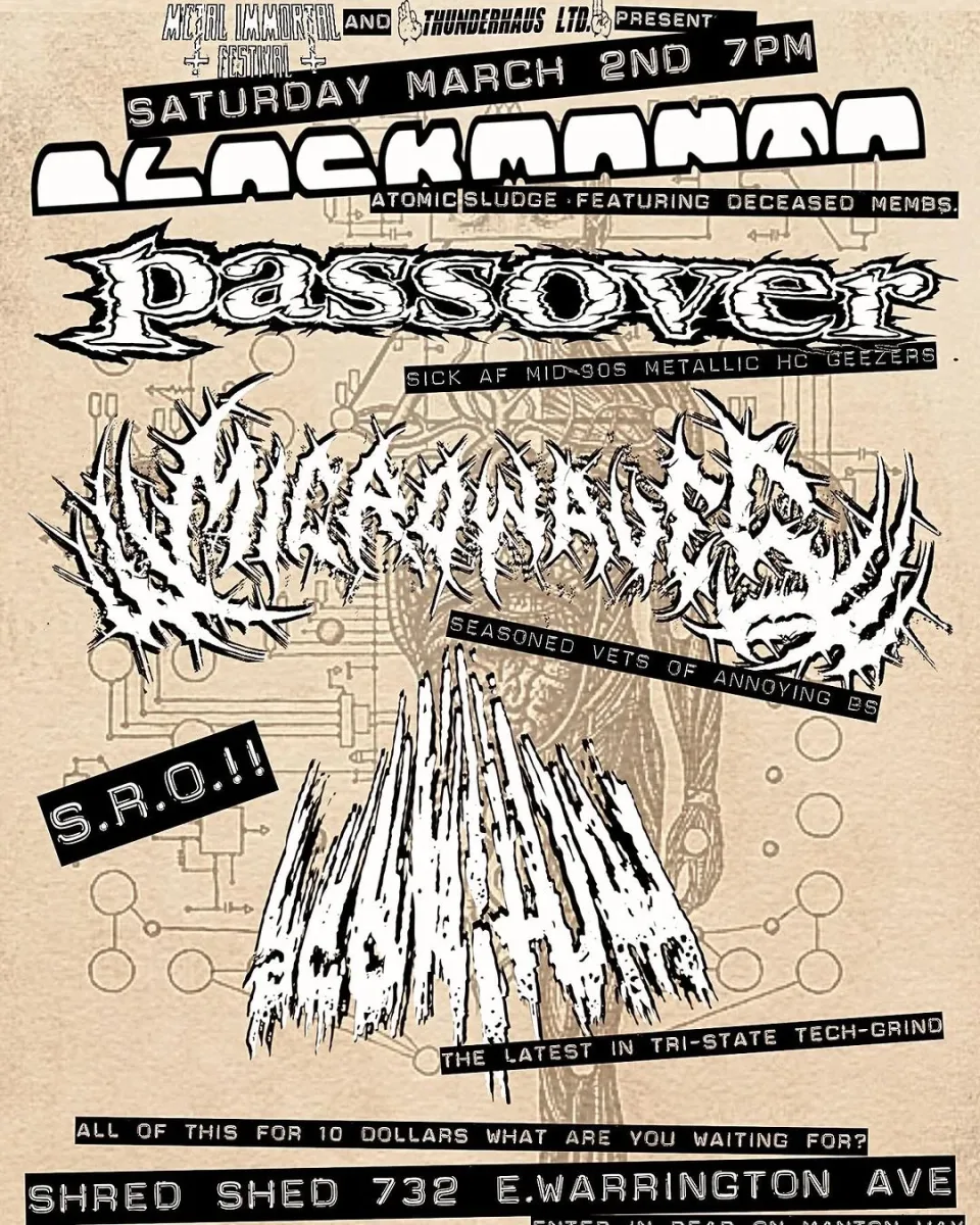 BLACKMANTA, Passover, Microwaves, Aconitum @ Shred Shed