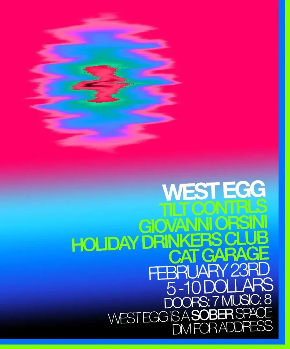 Tilt Contrls, Giovanni Orsini, Holiday Drinkers Club, Cat Garage @ West Egg