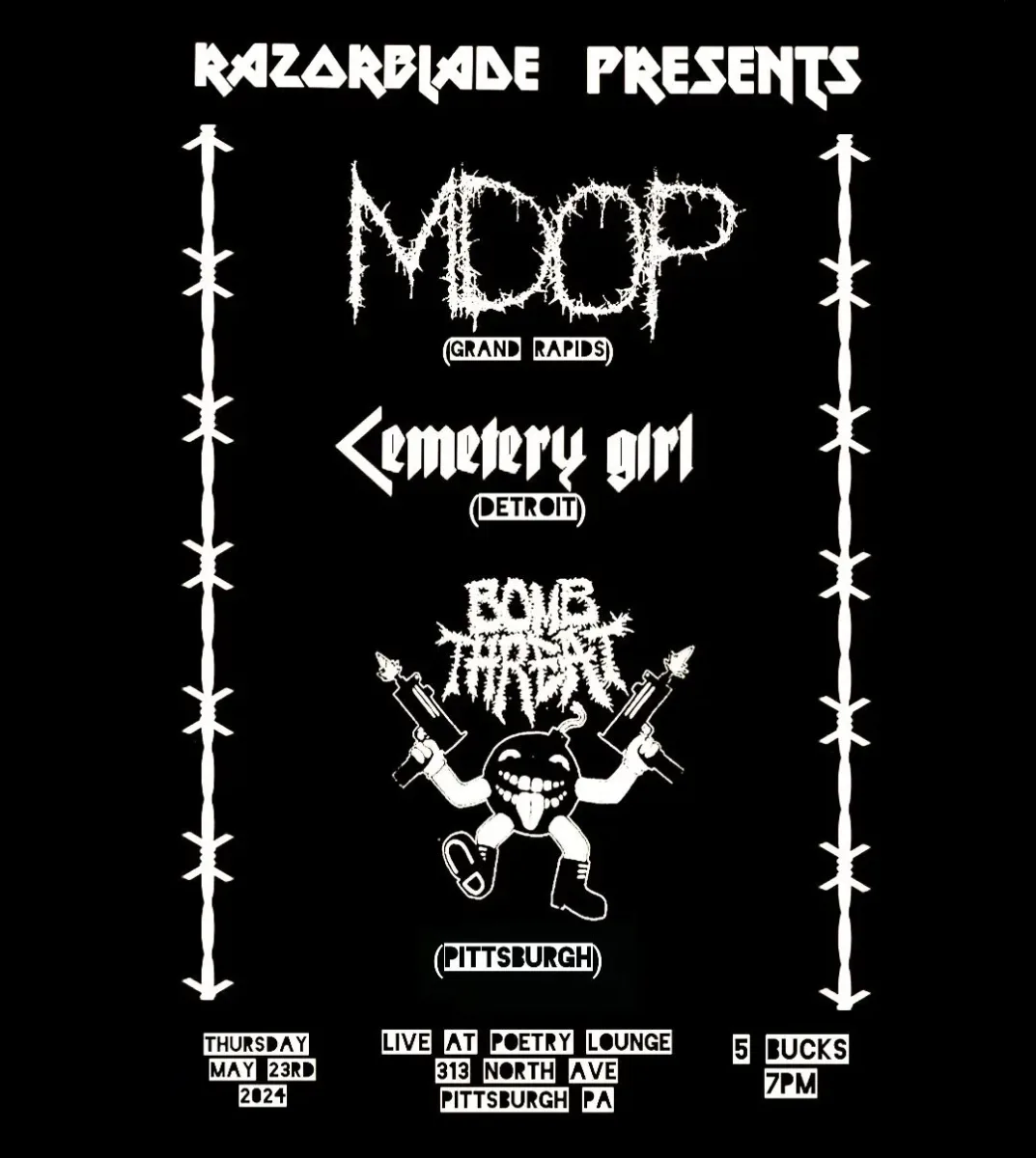 MOP, Cemetery Girls, Bomb Threat @ Poetry Lounge