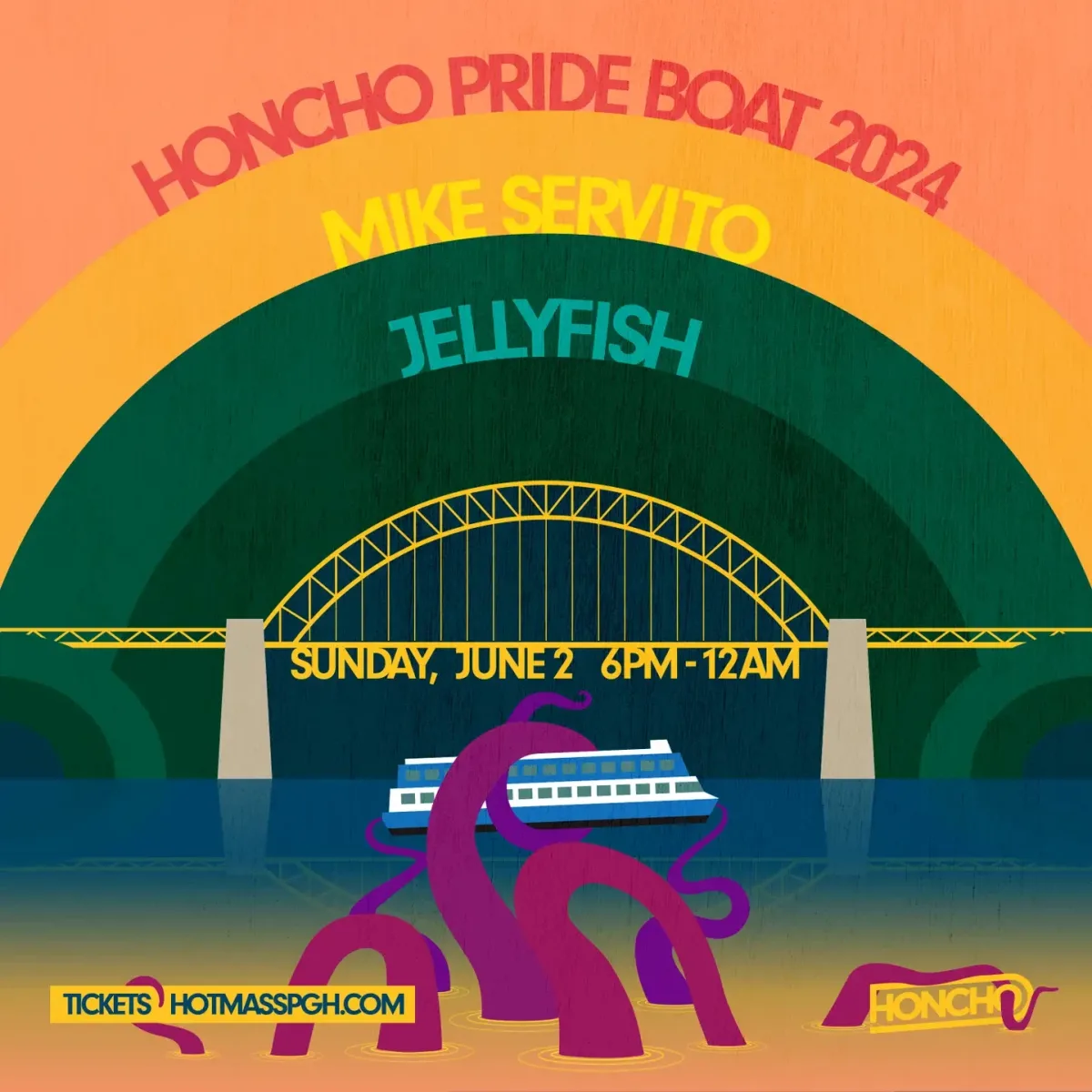 Honcho Pride Boat w/ Mike Servito, Jellyfish @ Gateway Clipper