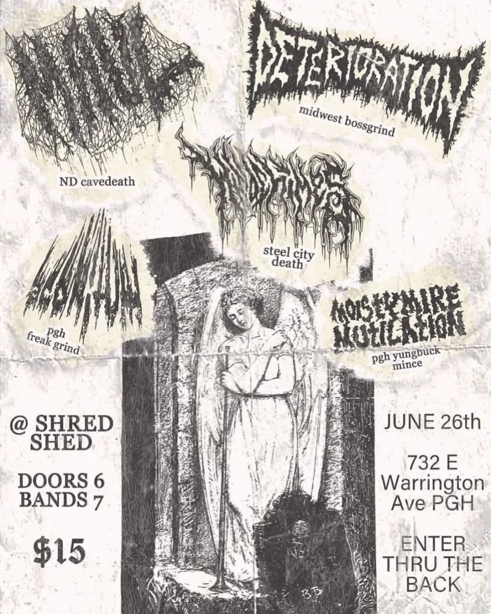 Deterioration, Maul, WindChimes, Aconitum, MoistyMire Mutilation @ Shred Shed