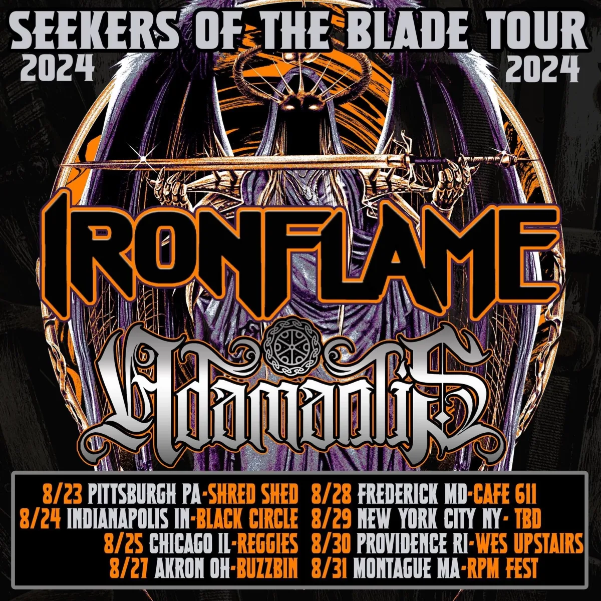 Adamantis, Ironflame, Lady Beast @ Shred Shed
