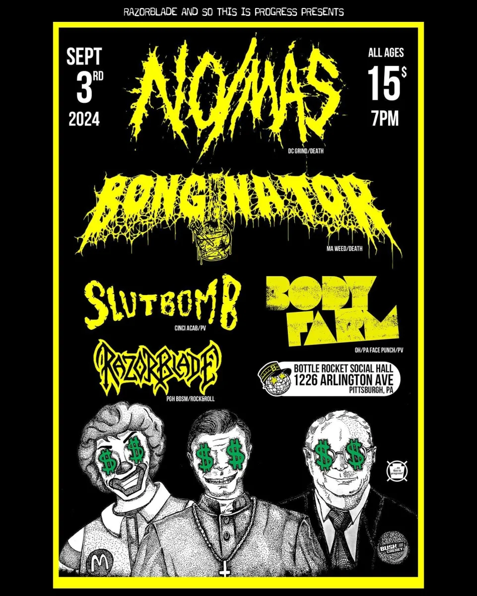 NO/MAS (DC), Bonginator, Slutbomb, Body Farm, Razorblade @ Bottlerocket Social Hall