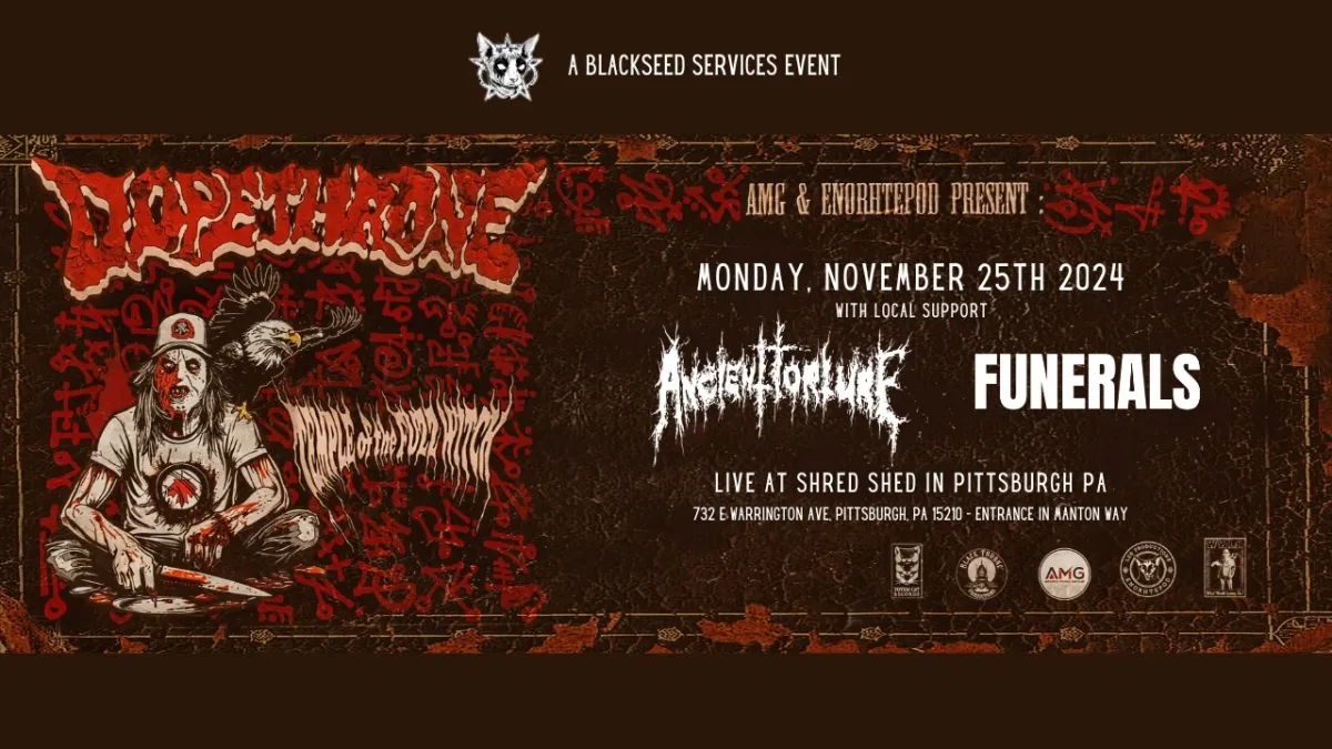 Dopethrone w/ Temple of the Fuzz Witch, Ancient Torture, Funerals @ Shred Shed