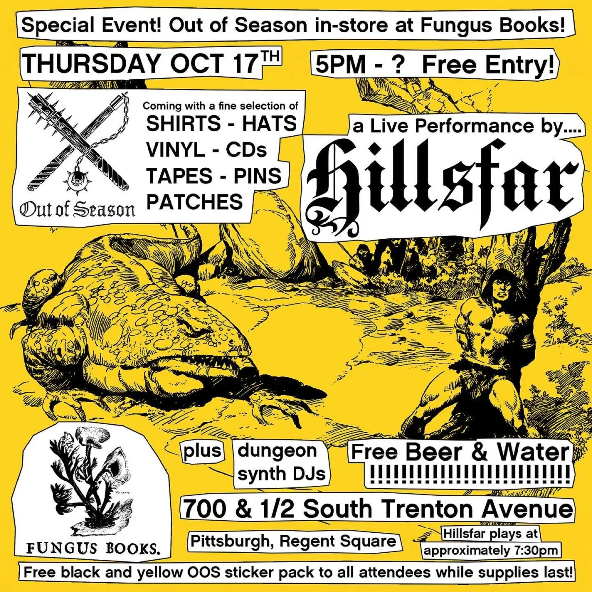 Out of Season label night w/ Hillsfar @ Fungus Books
