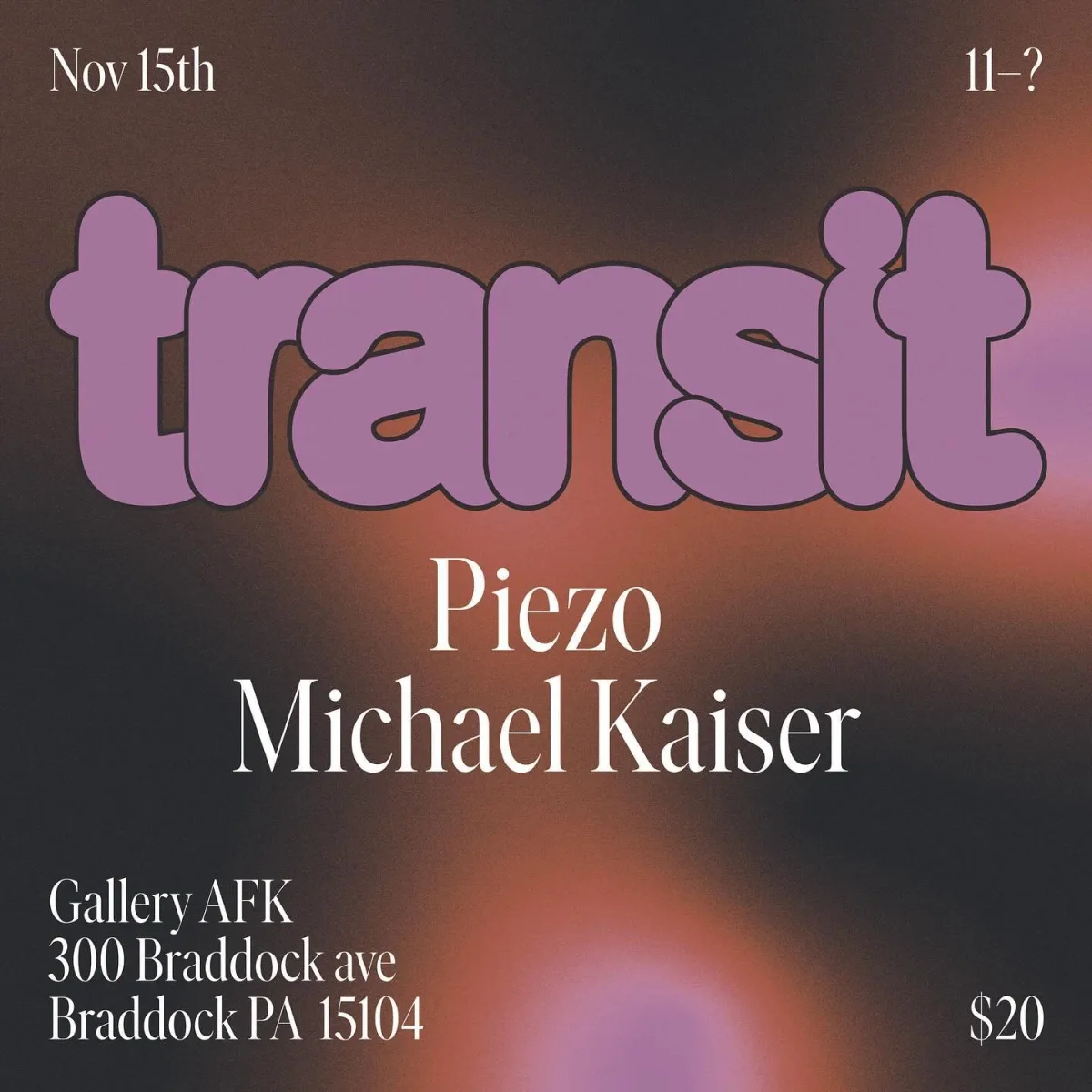 TRANSIT w/ Piezo (Milan) @ Gallery AFK