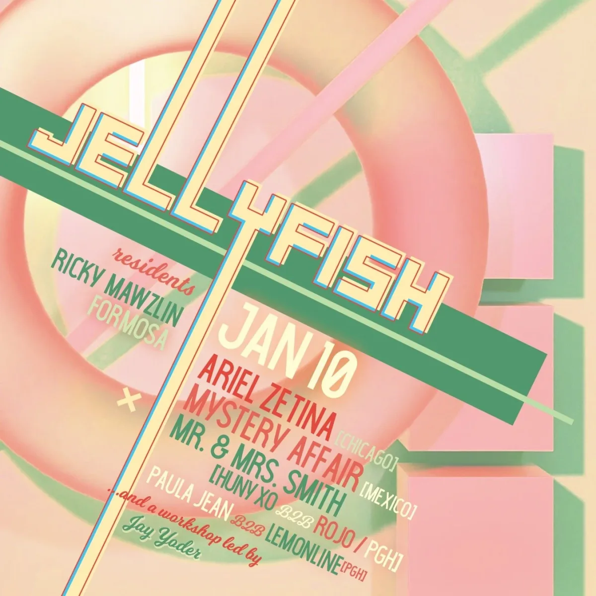 JELLYFISH w/ Ariel Zetina, Mystery Affair, Mr. & Mrs Smith + @ Spirit