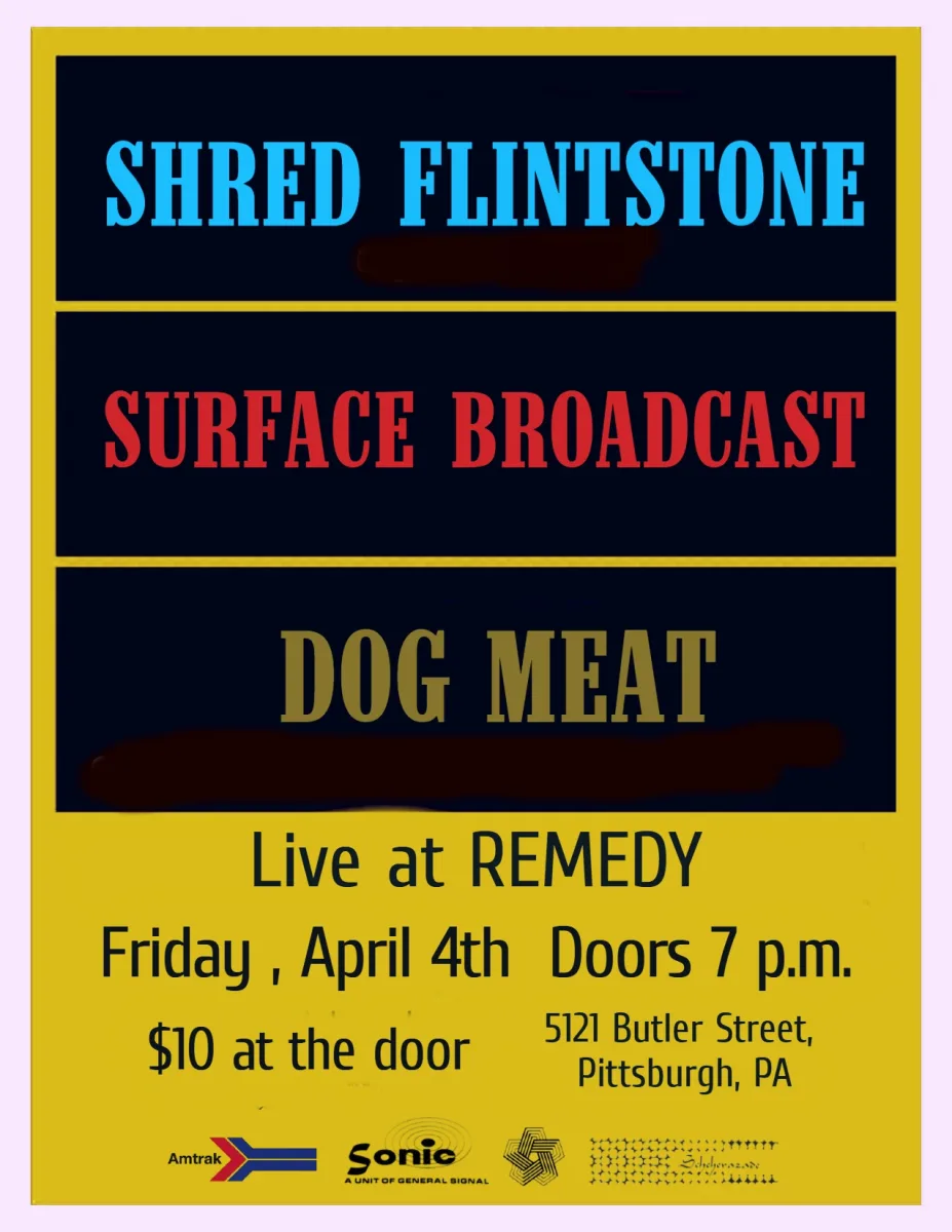 SHREAD FLINTSTONE, SURFACE BROADCAST, DOG MEAT @ Remedy
