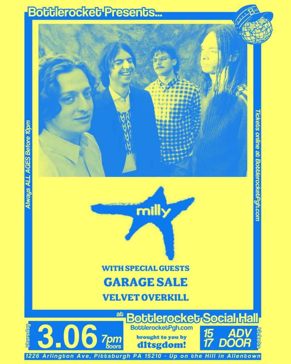 MILLY w/ Garage Sale + Velvet Overkill @ Bottlerocket Social Hall