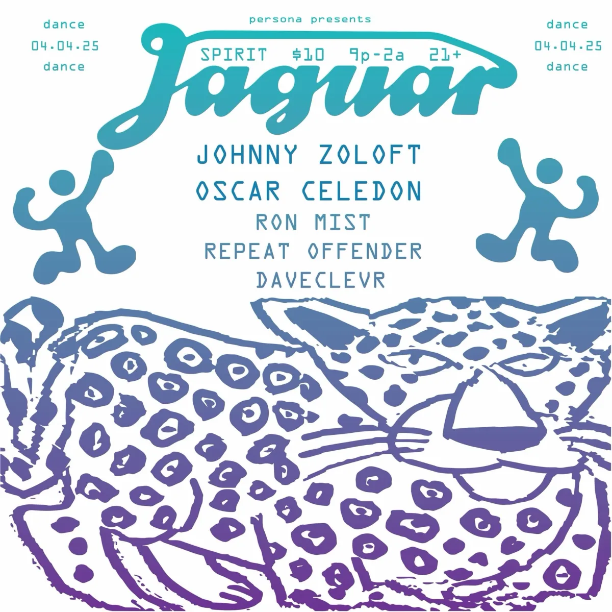 JAGUAR w/ Johnny Zoloft, Oscar Celedon @ Spirit