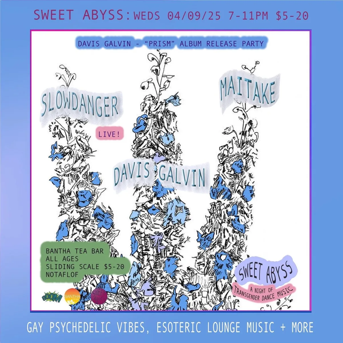 SWEET ABYSS w/ Davis Galvin, Slowdanger, Maitake @ Bantha Tea Bar