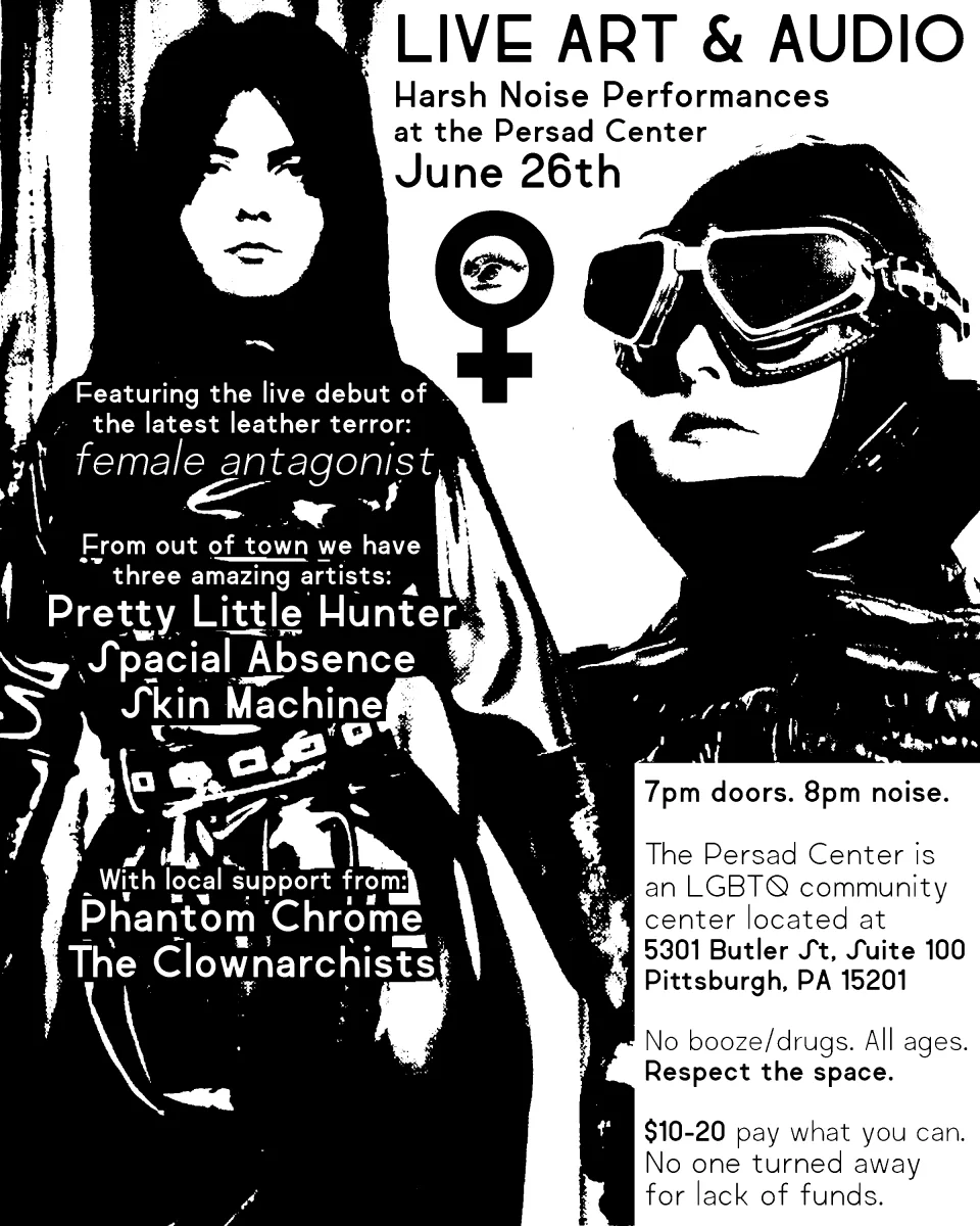 LIVE ART & AUDIO - harsh noise performances at the Persad Center @ Persad Center