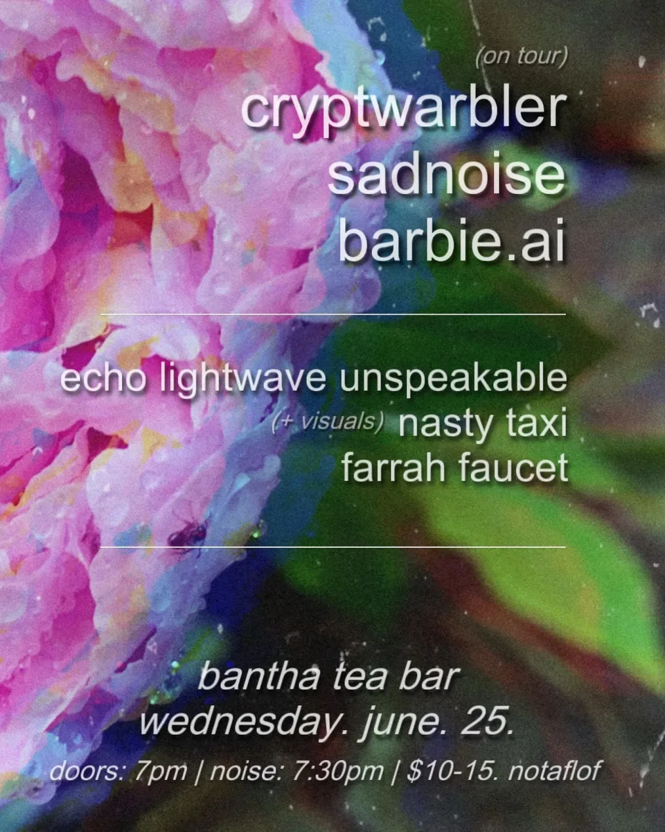 Cryptwarbler (MA), Sadnoise (RI), Barbie.AI (MA) @ Bantha Tea Bar