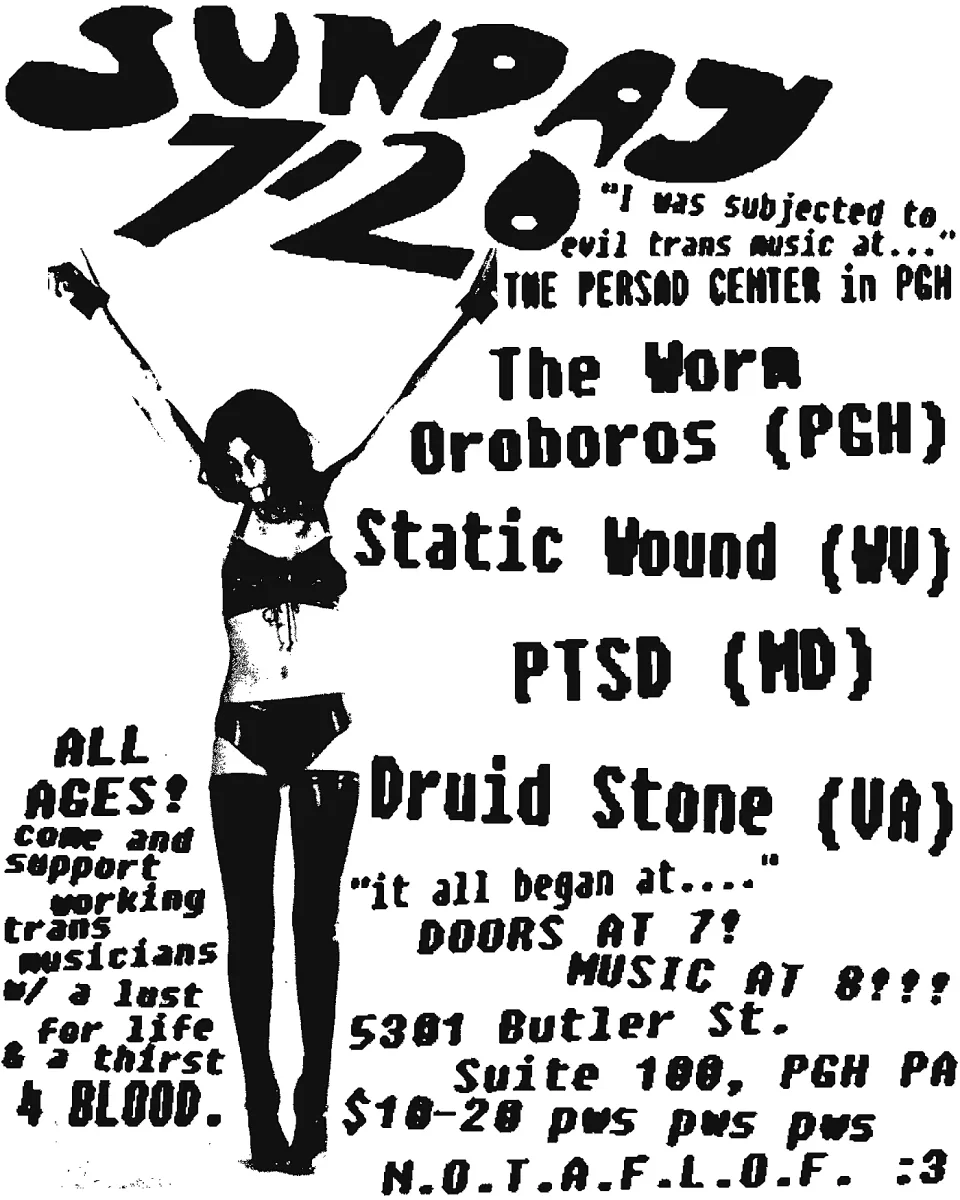 Druid Stone with The Worm Oroboros, PTSD, and Static Wound @ Persad Center