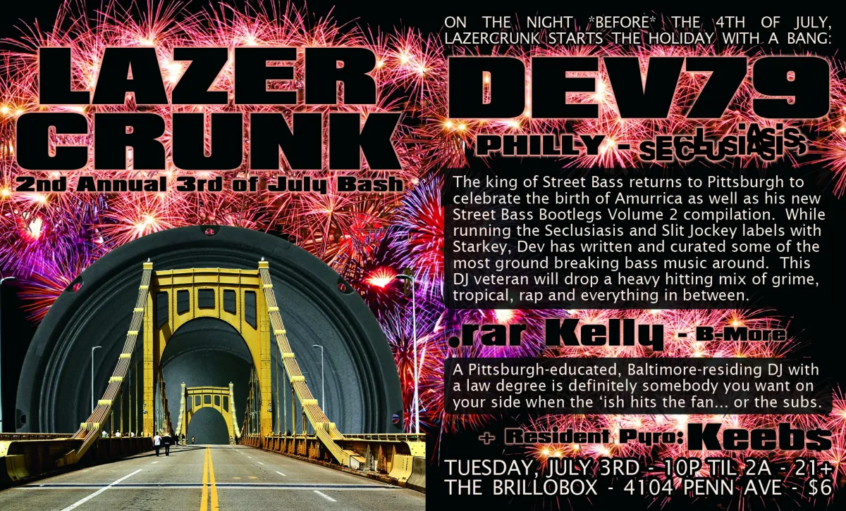  LAZERCRUNK w/ DEV79 (Seclusiasis, Philly)  @ Brillobox