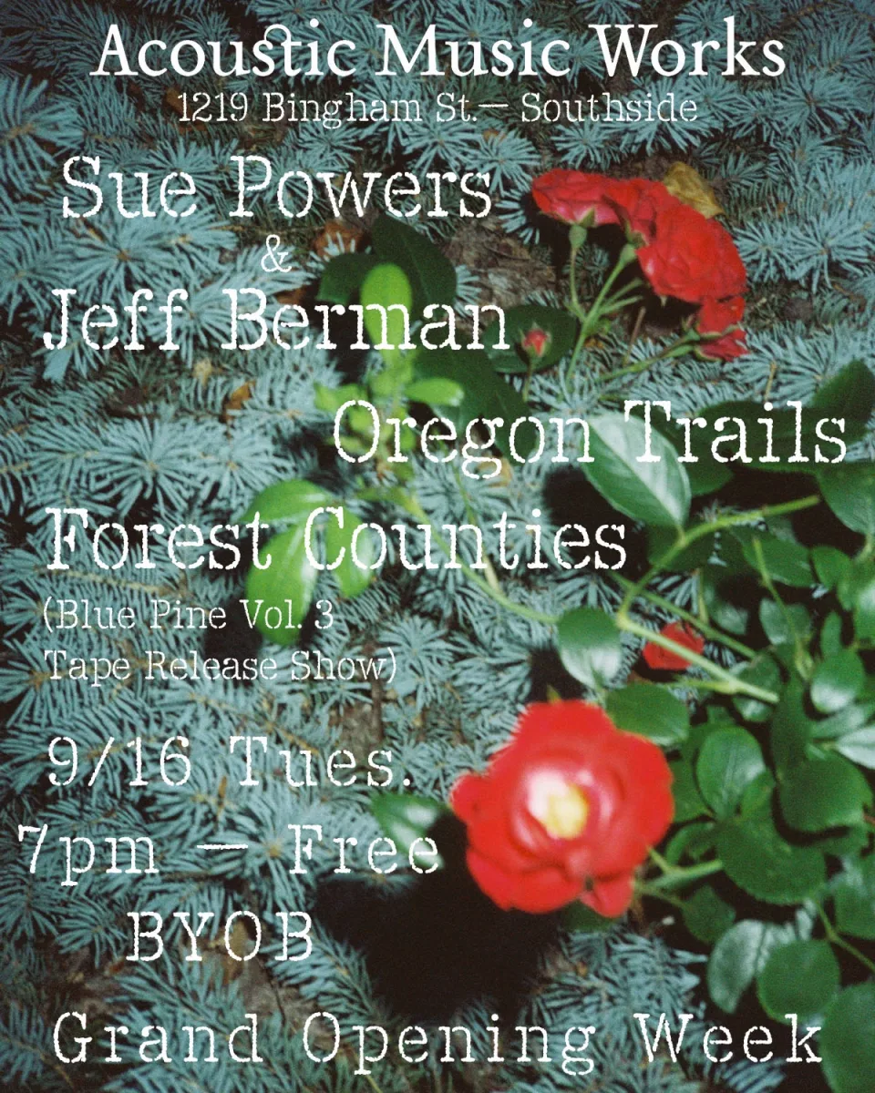 Sue Powers & Jeff Berman, Oregon Trails, Forest Counties @ Acoustic Music Works