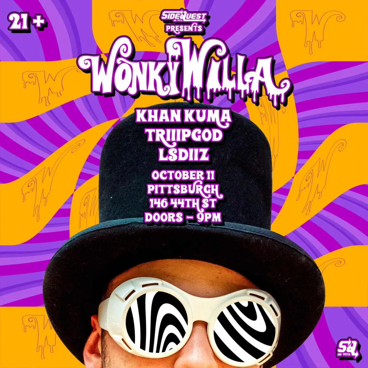 Wonky Willya: Khan Kuma, TRIIPGOD, LSDIIZ @ Side Quest