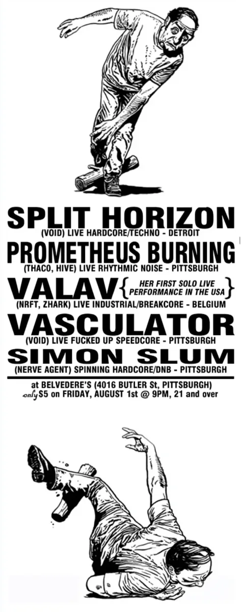 Watch Your Step w/ Split Horizon, Prometheus Burning, Valav, Vasculator, Simon Slum @ Belvederes