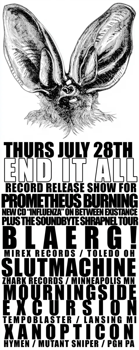 SOUNDBOMBING w/ Prometheus Burning, Blaerg, Slutmachine, Morningside Excursion, Xanopticon @ Garfield Artworks