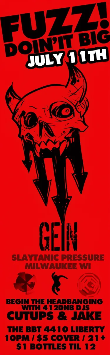 FUZZ! w/ Gein, Cutups & Rock @ Bloomfield Bridge Tavern