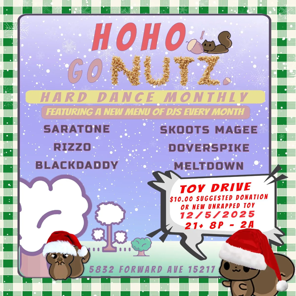 Ho Ho Go Nutz: Hard Dance Monthly + Toy Drive @ 