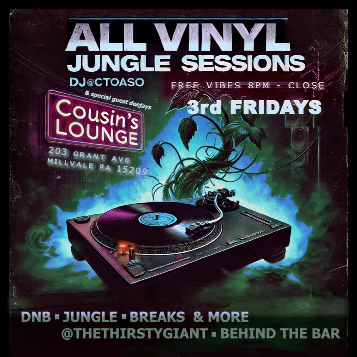 All Vinyl Jungle Sessions – December Edition @ Cousins Lounge