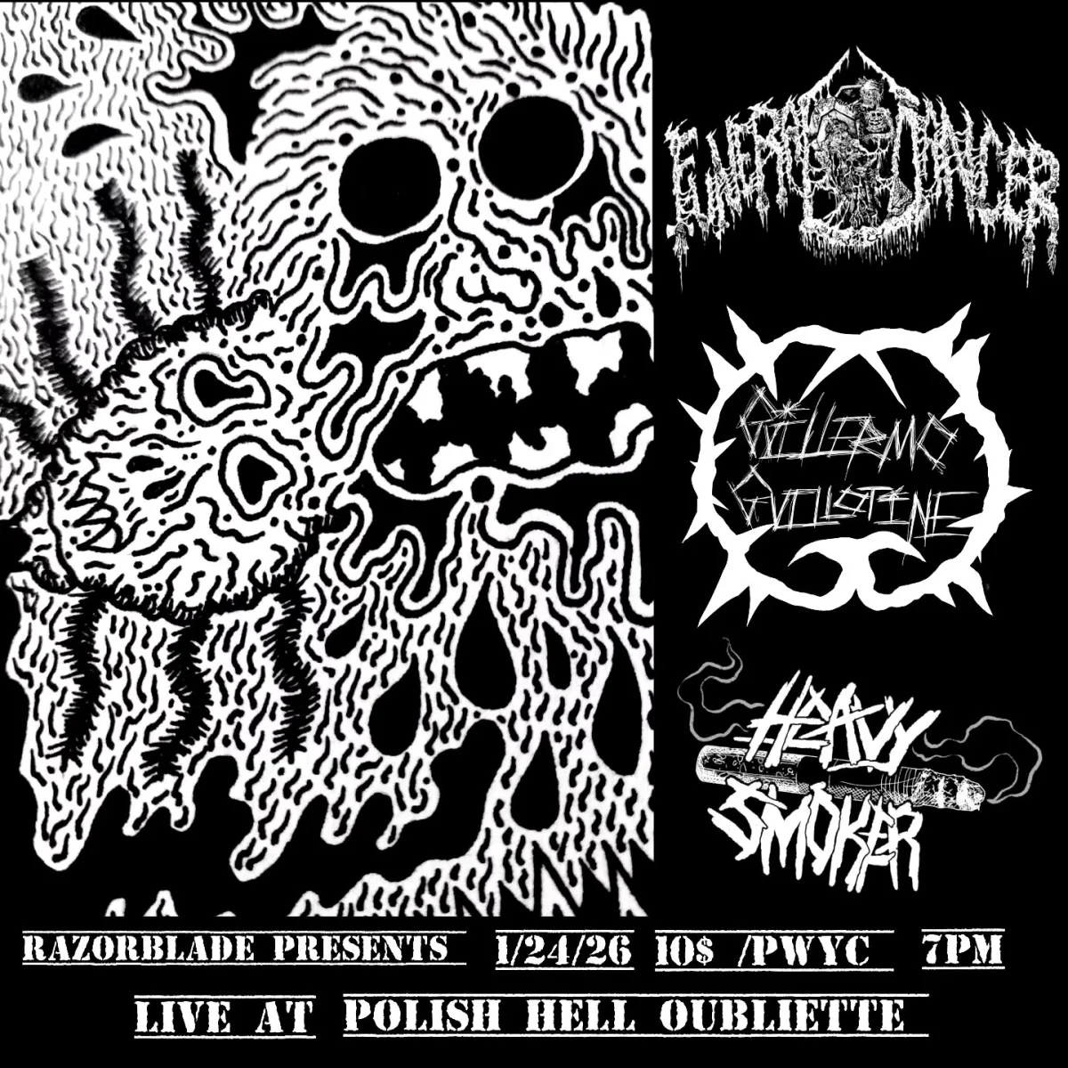 Funeral Dancer / Guillermo Guillotine / Heavy Smoker @ Polish Hell Oubliette