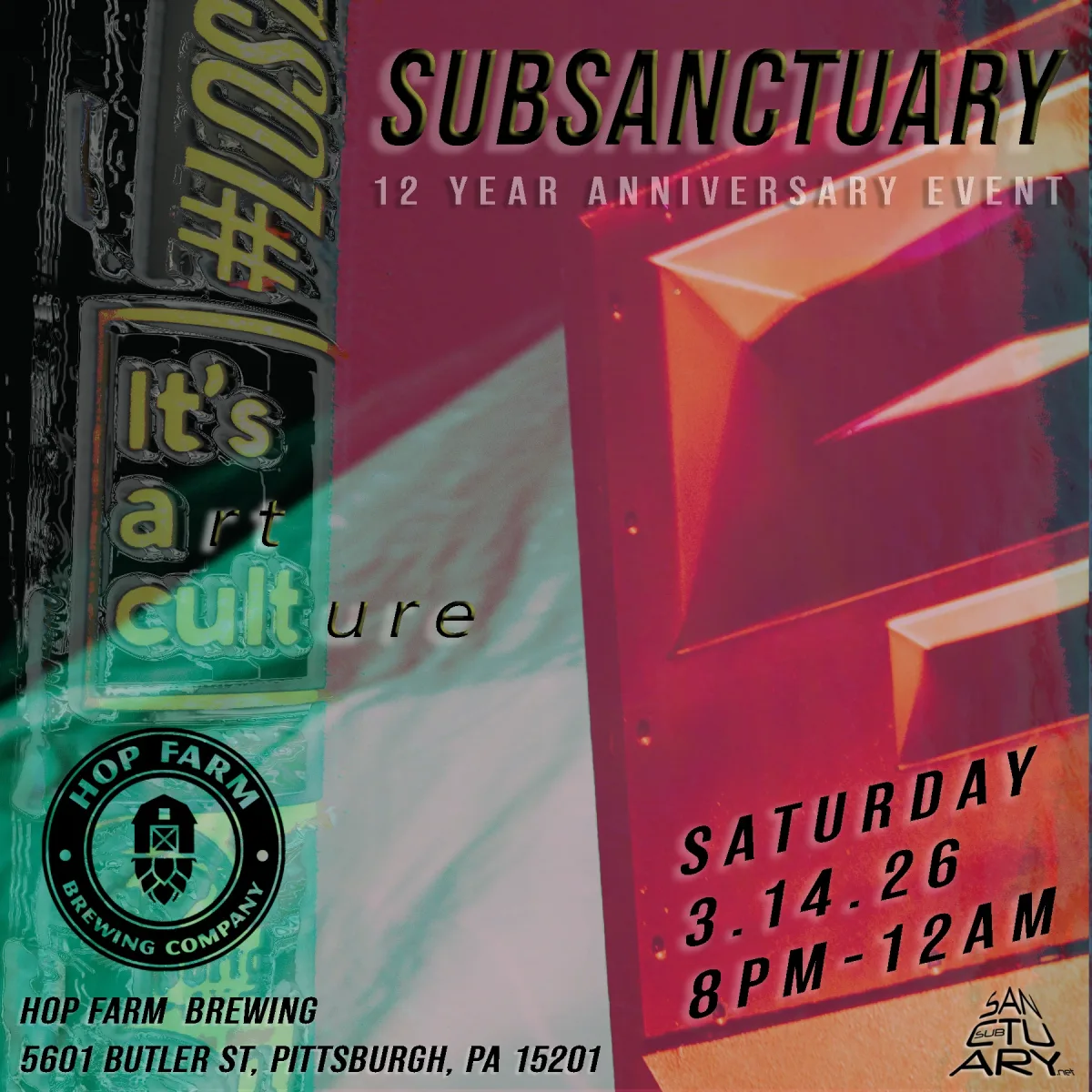 SubSanctuary 12 Year Anniversary @ Hop Farm Brewing Company