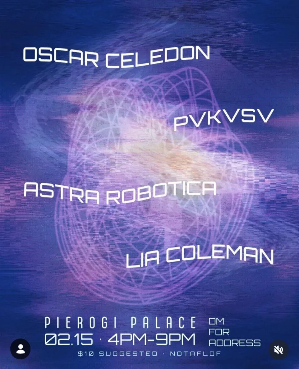 Oscar Celedon / PVK VSV / Astra Robotica / Lia Coleman @ Pierogi Palace