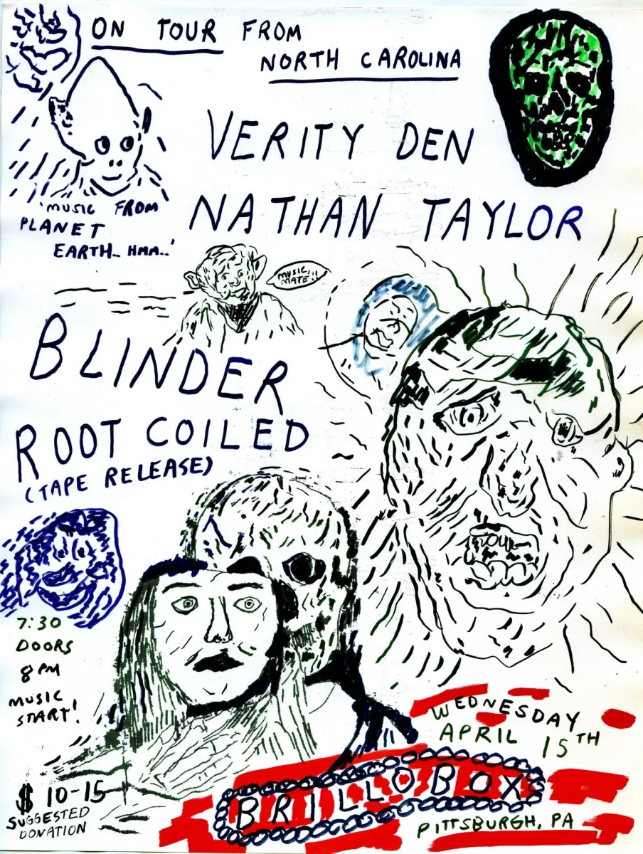 Verity Den with Nathan Taylor, Blinder and Root Coiled @ Brillobox