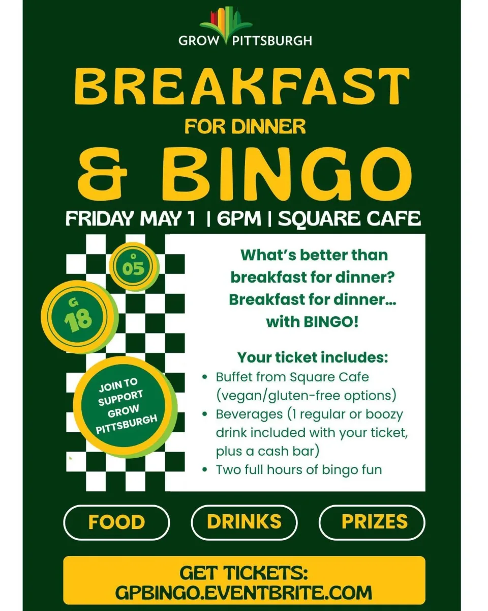Breakfast For Dinner & Bingo (A Grow Pittsburgh Fundraiser) @ Square Cafe