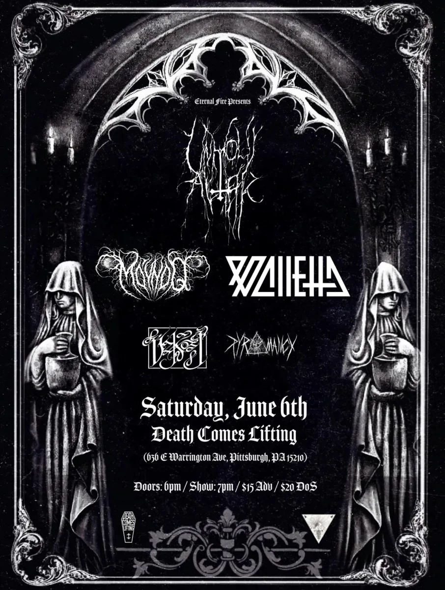 Unholy Altar with Mo’ynoq, Valletta, Úzkost and Pyromancy at Death Comes Lifting @ Death Comes Lifting