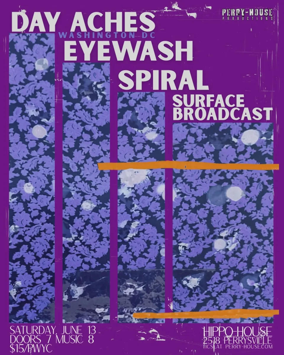 Day Aches / Eyewash / Spiral / Surface Broadcast @ Hippo House