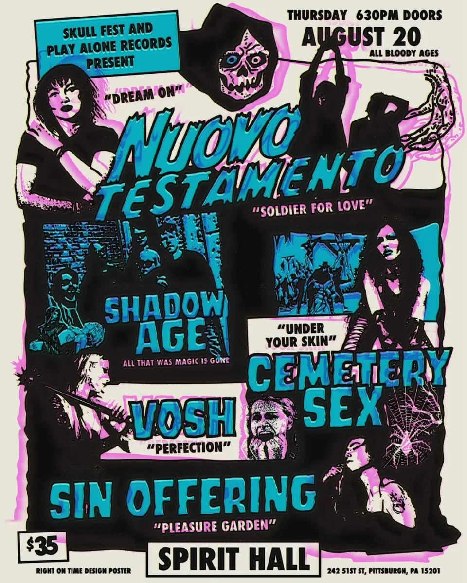 Skull Fest and Play Alone Records Present: Nuovo Testamento, Shadow Age, Cemetery Sex, Vosh, Sin Offering @ Spirit
