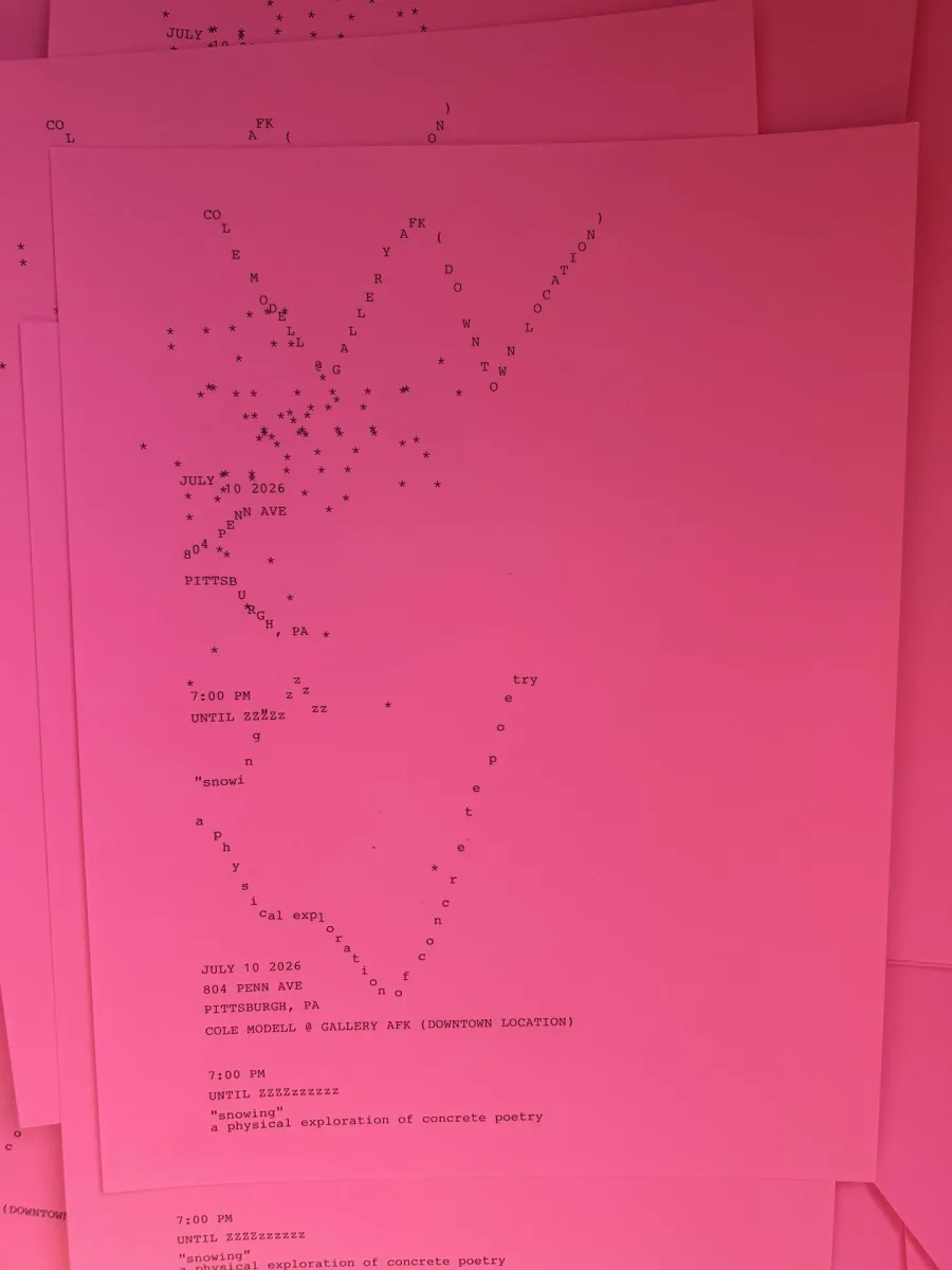 Snowing: A Physical Exploration of Concrete Poetry @ 804 Penn Ave
