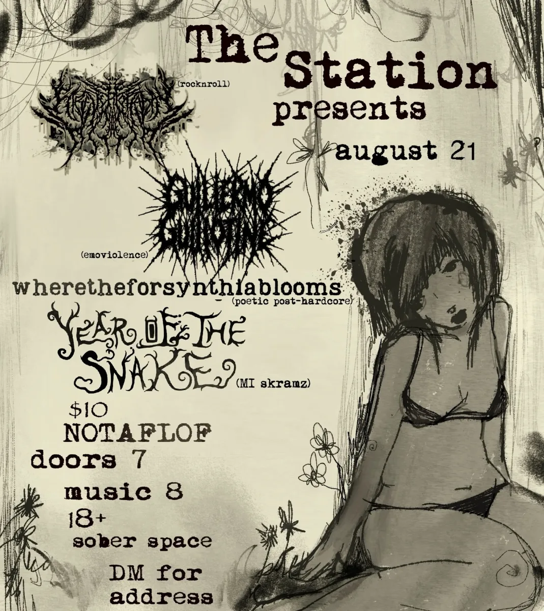 The Station Presents: Forever For A Day, Guillermo Guillotine, Wheretheforsynthiablooms, Year of the Snake @ The Station