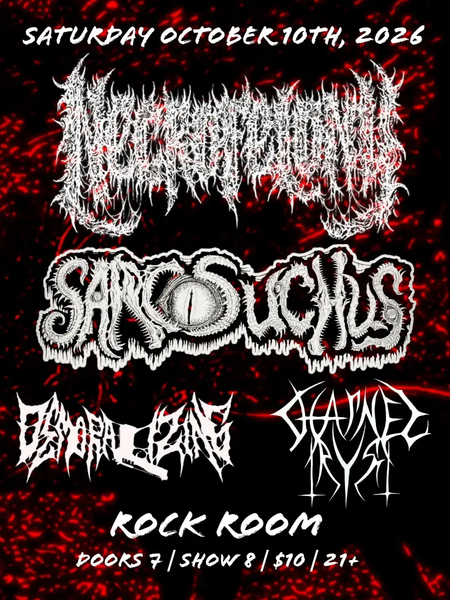 NecroFelony, Sarcosuchus, Charnel Tryst & Demoralizing @ Rock Room