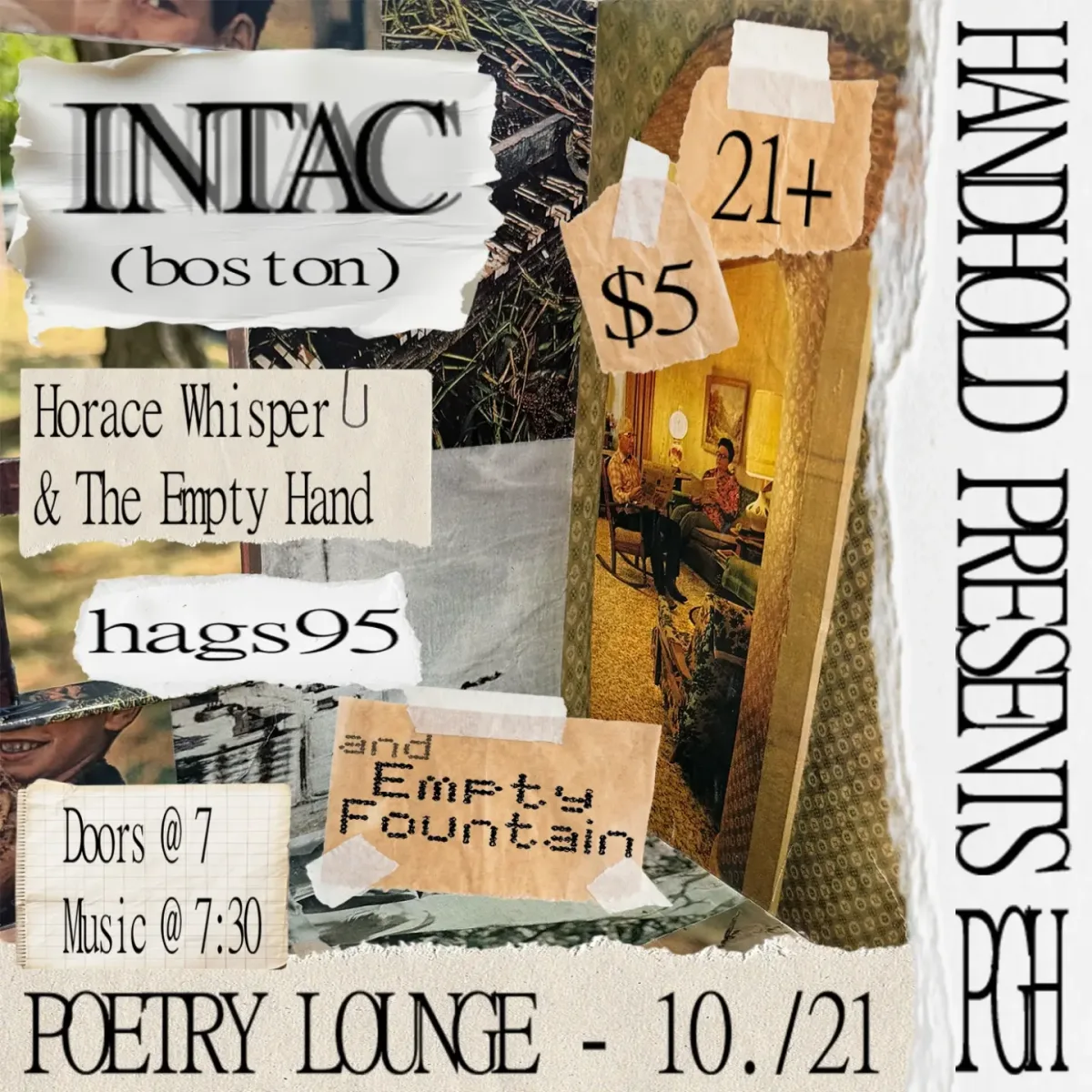 Intac (Boston) w/ Horace Whisper & The Empty Hand, hags95, and Empty Fountain @ Poetry Lounge